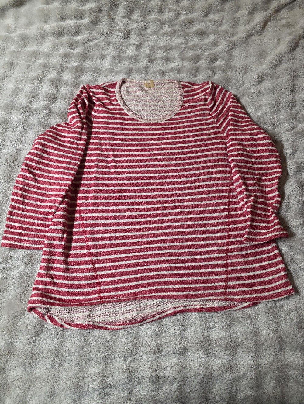 Striped Red & White Long Sleeve Top Thin Sweatshirt. Size 1X